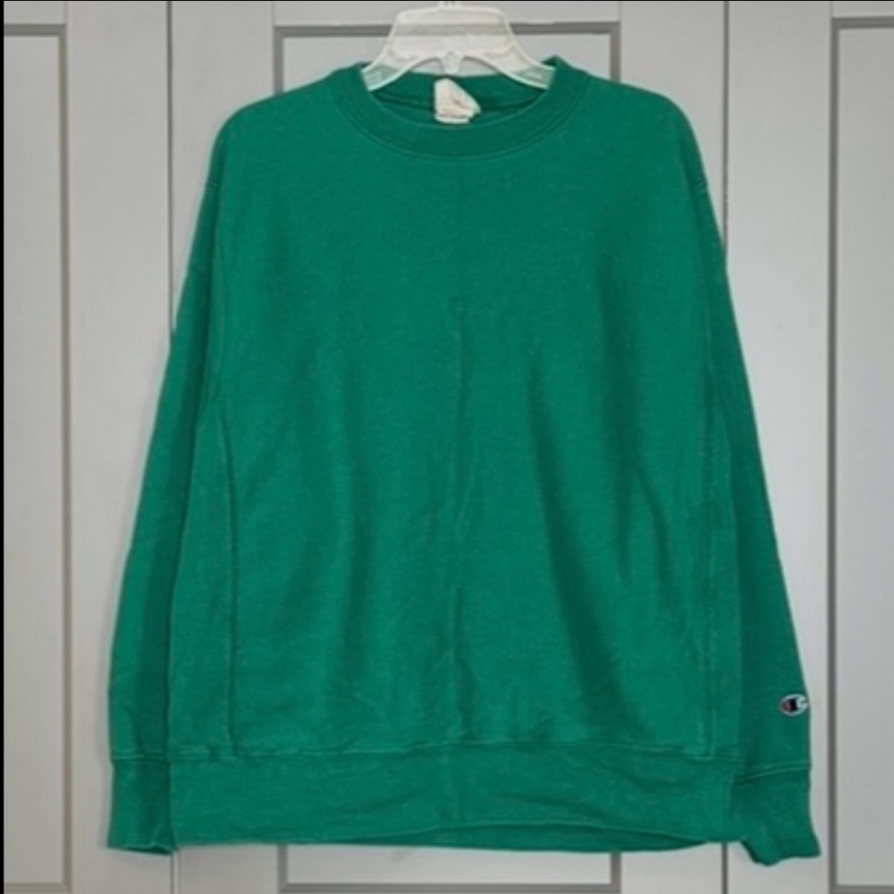Vintage 1980s Champion Reverse Weave Sweatshirt Crewneck Green Adult Size Large